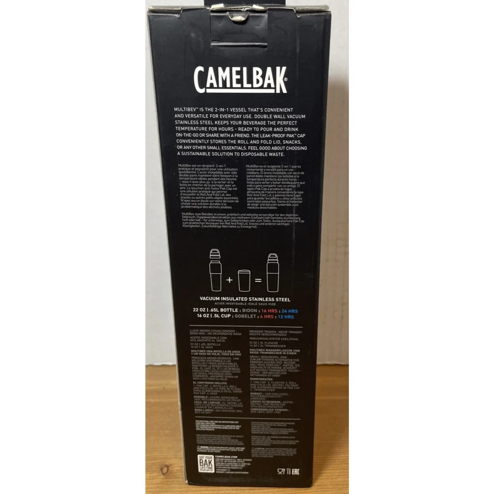CamelBak 22oz/16oz MultiBev Vacuum Insulated Stainless Steel Water Bottle Black